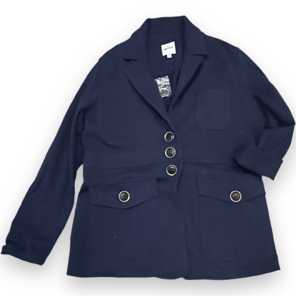 NIC+ZOE Midnight Blue Blazer with Button Accents - Picture 2 of 6